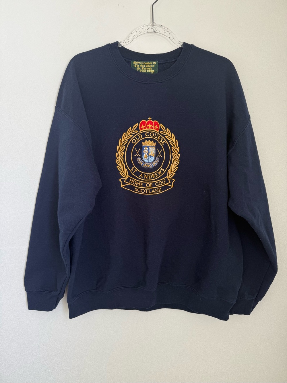 VINTAGE ST. ANDREWS HOME OF GOLF SWEATSHIRT (1990S) Navy Size XL